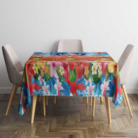 Hawaiian Love-Couple Dolphins and Flamingos Tablecloth - Polynesian Pride