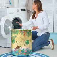 Hawaiian Alohawaii Laundry Basket Tropical Plants and Animals on The Beach - Polynesian Pride