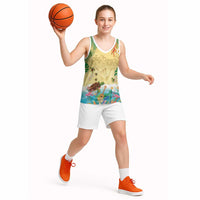 Hawaiian Alohawaii Basketball Jersey Tropical Plants and Animals on The Beach - Polynesian Pride