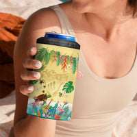 Hawaiian Alohawaii 4 in 1 Can Cooler Tumbler Tropical Plants and Animals on The Beach - Polynesian Pride