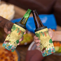 Hawaiian Alohawaii 4 in 1 Can Cooler Tumbler Tropical Plants and Animals on The Beach - Polynesian Pride