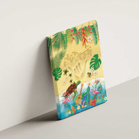 Hawaiian Alohawaii Canvas Wall Art Tropical Plants and Animals on The Beach - Polynesian Pride