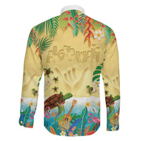 Hawaiian Alohawaii Family Matching Short Sleeve Bodycon Dress and Hawaiian Shirt Tropical Plants and Animals on The Beach LT03 - Polynesian Pride