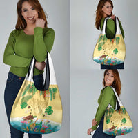 Hawaiian Alohawaii Grocery Bag Tropical Plants and Animals on The Beach - Polynesian Pride