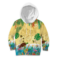 Hawaiian Alohawaii Kid Hoodie Tropical Plants and Animals on The Beach - Polynesian Pride