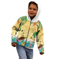 Hawaiian Alohawaii Kid Hoodie Tropical Plants and Animals on The Beach - Polynesian Pride