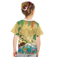 Hawaiian Alohawaii Kid T Shirt Tropical Plants and Animals on The Beach - Polynesian Pride