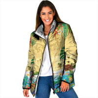 Hawaiian Alohawaii Padded Jacket Tropical Plants and Animals on The Beach - Polynesian Pride