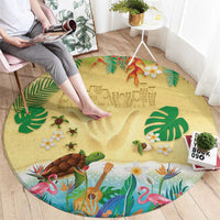 Hawaiian Alohawaii Round Carpet Tropical Plants and Animals on The Beach - Polynesian Pride