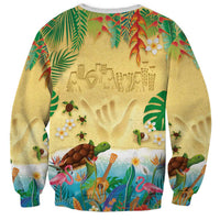Hawaiian Alohawaii Sweatshirt Tropical Plants and Animals on The Beach - Polynesian Pride