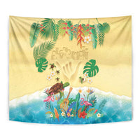 Hawaiian Alohawaii Tapestry Tropical Plants and Animals on The Beach - Polynesian Pride