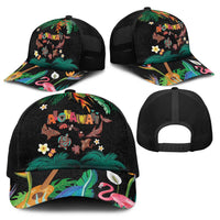 Hawaiian Alohawaii Baseball Net Cap Tribal Sea Animals Tattoo and Tropical Plants - Polynesian Pride