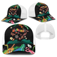 Hawaiian Alohawaii Baseball Net Cap Tribal Sea Animals Tattoo and Tropical Plants - Polynesian Pride