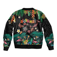 Hawaiian Alohawaii Bomber Jacket Tribal Sea Animals Tattoo and Tropical Plants LT03 - Polynesian Pride