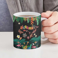 Hawaiian Alohawaii Ceramic Mug Tribal Sea Animals Tattoo and Tropical Plants - Polynesian Pride