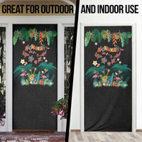 Hawaiian Alohawaii Door Cover Tribal Sea Animals Tattoo and Tropical Plants - Polynesian Pride