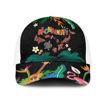 Hawaiian Alohawaii Mesh Trucker Cap Tribal Sea Animals Tattoo and Tropical Plants - Polynesian Pride