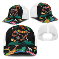 Hawaiian Alohawaii Mesh Trucker Cap Tribal Sea Animals Tattoo and Tropical Plants - Polynesian Pride