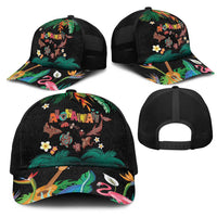 Hawaiian Alohawaii Mesh Trucker Cap Tribal Sea Animals Tattoo and Tropical Plants - Polynesian Pride