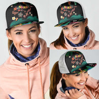 Hawaiian Alohawaii Mesh Trucker Cap Tribal Sea Animals Tattoo and Tropical Plants - Polynesian Pride