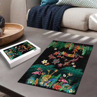 Hawaiian Alohawaii Puzzle Tribal Sea Animals Tattoo and Tropical Plants - Polynesian Pride