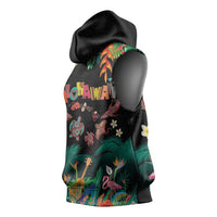 Hawaiian Alohawaii Sleeveless Hoodie Tribal Sea Animals Tattoo and Tropical Plants - Polynesian Pride