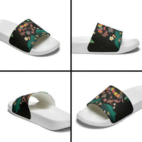 Hawaiian Alohawaii Slide Sandals Tribal Sea Animals Tattoo and Tropical Plants - Polynesian Pride