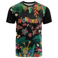 Hawaiian Alohawaii T Shirt Tribal Sea Animals Tattoo and Tropical Plants - Polynesian Pride