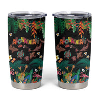 Hawaiian Alohawaii Tumbler Cup Tribal Sea Animals Tattoo and Tropical Plants - Polynesian Pride