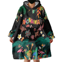 Hawaiian Alohawaii Wearable Blanket Hoodie Tribal Sea Animals Tattoo and Tropical Plants - Polynesian Pride
