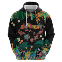 Hawaiian Alohawaii Zip Hoodie Tribal Sea Animals Tattoo and Tropical Plants - Polynesian Pride