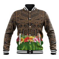 Hawaiian Hula Costume Baseball Jacket Tribal Tattoo and Tropical Plants Skirt - Polynesian Pride