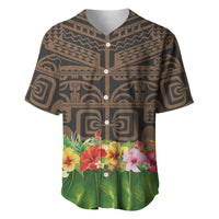 Hawaiian Hula Costume Baseball Jersey Tribal Tattoo and Tropical Plants Skirt - Polynesian Pride