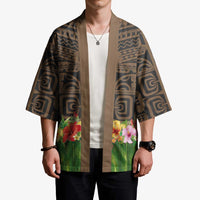 Hawaiian Hula Costume Kimono Tribal Tattoo and Tropical Plants Skirt - Polynesian Pride