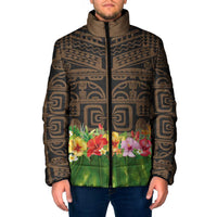 Hawaiian Hula Costume Padded Jacket Tribal Tattoo and Tropical Plants Skirt - Polynesian Pride