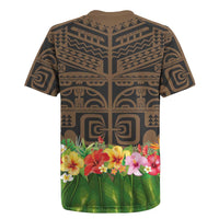 Hawaiian Hula Costume Rugby Jersey Tribal Tattoo and Tropical Plants Skirt - Polynesian Pride