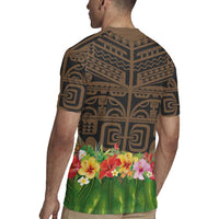 Hawaiian Hula Costume Rugby Jersey Tribal Tattoo and Tropical Plants Skirt - Polynesian Pride