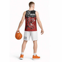 Personalised Aotearoa Toitu Te Tiriti Basketball Jersey Taniwha Tribal Motifs