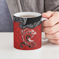 Aotearoa Toitu Te Tiriti Ceramic Mug Taniwha Tribal Motifs