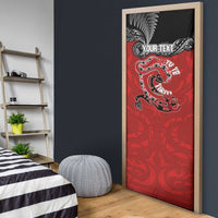 Personalised Aotearoa Toitu Te Tiriti Door Cover Taniwha Tribal Motifs