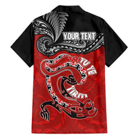 Personalised Aotearoa Toitu Te Tiriti Family Matching Off Shoulder Maxi Dress and Hawaiian Shirt Taniwha Tribal Motifs