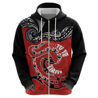 Personalised Aotearoa Toitu Te Tiriti Hoodie Taniwha Tribal Motifs