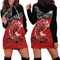 Personalised Aotearoa Toitu Te Tiriti Hoodie Dress Taniwha Tribal Motifs