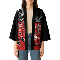 Personalised Aotearoa Toitu Te Tiriti Kimono Taniwha Tribal Motifs