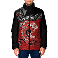 Personalised Aotearoa Toitu Te Tiriti Padded Jacket Taniwha Tribal Motifs