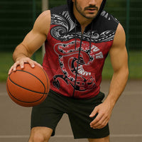Personalised Aotearoa Toitu Te Tiriti Sleeveless Zip Hoodie Taniwha Tribal Motifs