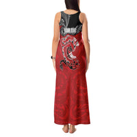 Personalised Aotearoa Toitu Te Tiriti Tank Maxi Dress Taniwha Tribal Motifs