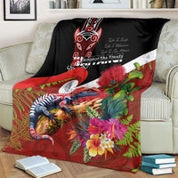Aotearoa Toitu Te Tiriti Blanket Waitangi-Honour The Treaty NZ Tuatara and Plants