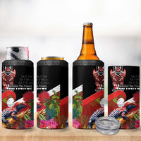 Aotearoa Toitu Te Tiriti 4 in 1 Can Cooler Tumbler Waitangi-Honour The Treaty NZ Tuatara and Plants
