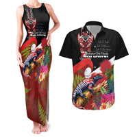 Aotearoa Toitu Te Tiriti Couples Matching Tank Maxi Dress and Hawaiian Shirt Waitangi-Honour The Treaty NZ Tuatara and Plants